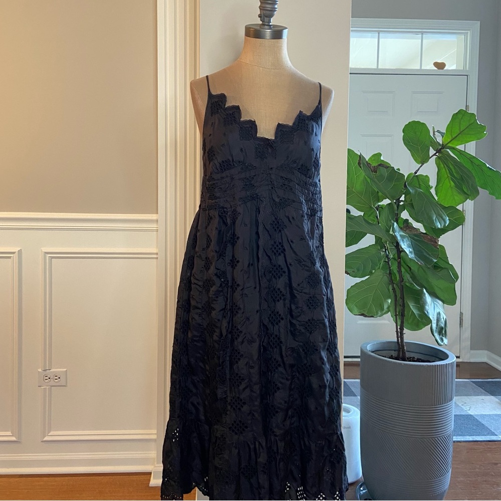 Johnny Was BIYA silk maxi dress, eyelet, size S